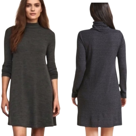 MICHAEL STARS "Jules" Charcoal Turtleneck Sweater Dress - Size S - Picture 1 of 12